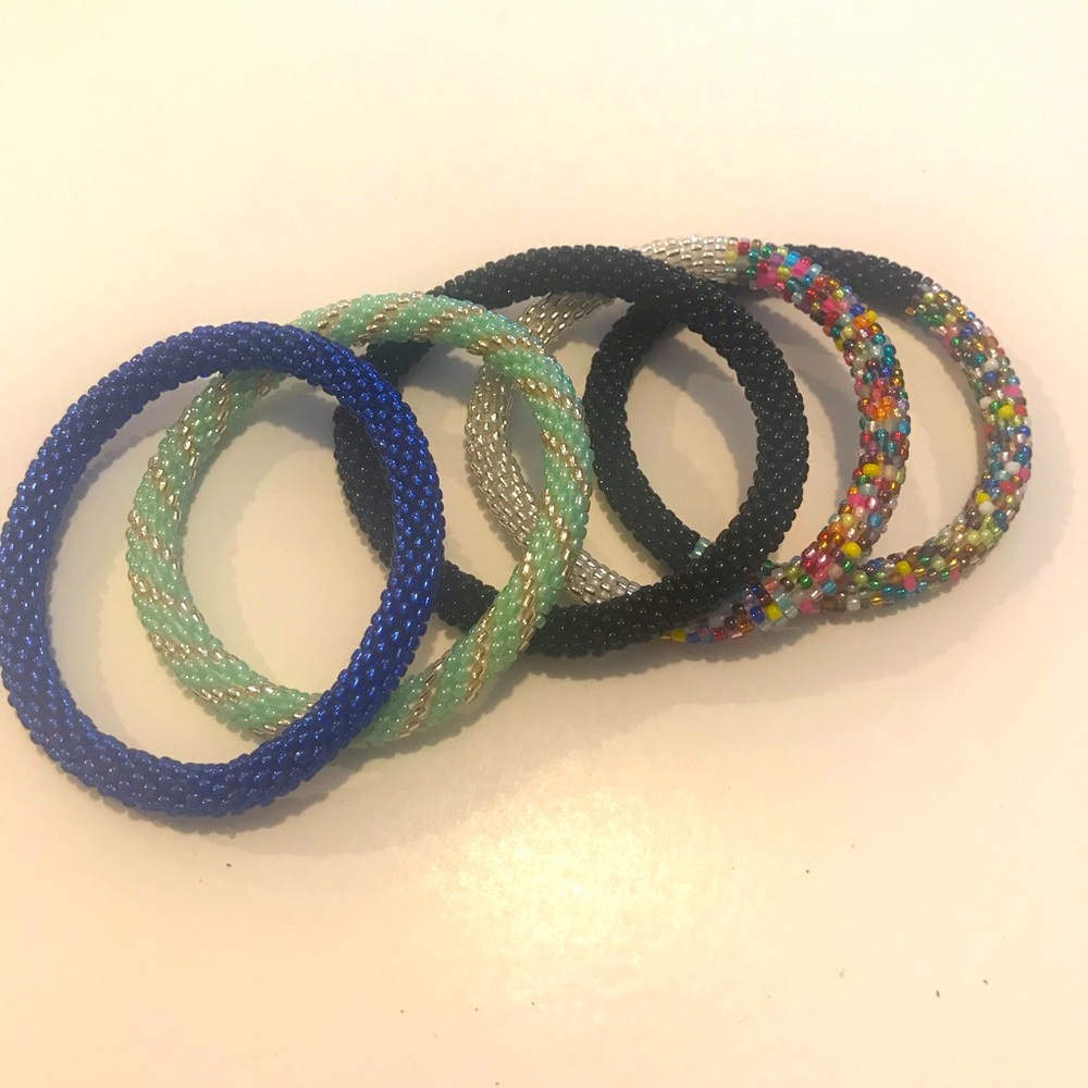 Sashka co. Seed bangle bracelets, set of 5